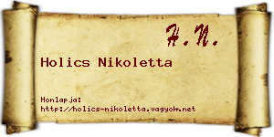 Holics Nikoletta névjegykártya