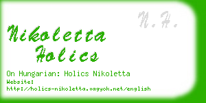 nikoletta holics business card